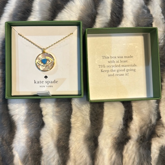 kate spade Jewelry - NWT Kate Spade Lucky Charm Gold Necklace In Box
